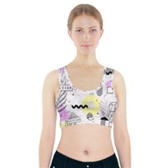 Graphic-design-geometric-background Sports Bra With Pocket by Wegoenart