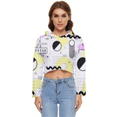 Graphic-design-geometric-background Women s Lightweight Cropped Hoodie by Wegoenart