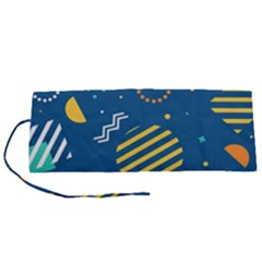 Flat-design-geometric-shapes-background Roll Up Canvas Pencil Holder (s) by Wegoenart