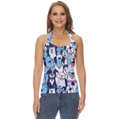 Dogs-seamless-pattern Basic Halter Top by Wegoenart