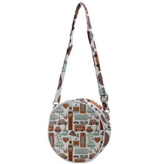 Seamless-pattern-with-london-elements-landmarks Crossbody Circle Bag by Wegoenart