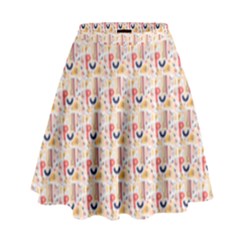 Orange Pattern High Waist Skirt by designsbymallika