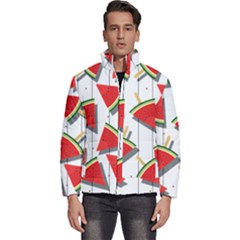 Watermelon Popsicle   Men s Puffer Bubble Jacket Coat by ConteMonfrey