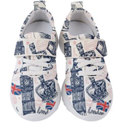 London Seamless Pattern Kids  Velcro Strap Shoes by Wegoenart