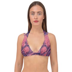 Abstract-colorful-painting-background-closeup Double Strap Halter Bikini Top by Wegoenart