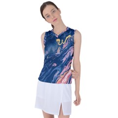 Liquid Abstract Paint Texture Women s Sleeveless Sports Top by Wegoenart
