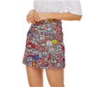 Hand-drawn-vector-illustration-doodle-funny-world-illustrator-line-tools-drawing-flat-design Mini Front Wrap Skirt View2