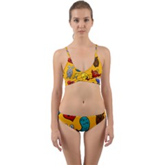 Graffiti Characters Seamless Ornament Wrap Around Bikini Set by Wegoenart