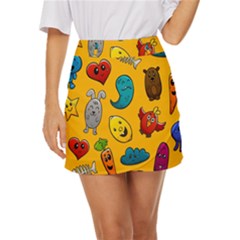 Graffiti Characters Seamless Ornament Mini Front Wrap Skirt by Wegoenart