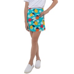 Pop Art Style Citrus Seamless Pattern Kids  Tennis Skirt by Wegoenart