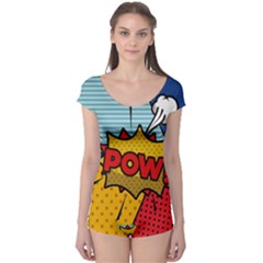 Pow Word Pop Art Style Expression Vector Boyleg Leotard  by Wegoenart