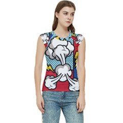 Rays Smoke Pop Art Style Vector Illustration Women s Raglan Cap Sleeve Tee by Wegoenart