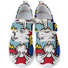 Rays Smoke Pop Art Style Vector Illustration Men s Velcro Strap Shoes by Wegoenart