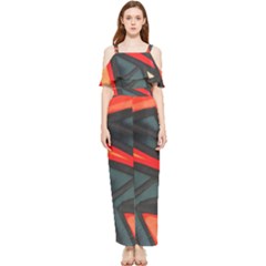 Graffiti Detail Wallpaper Texture Background Draped Sleeveless Chiffon Jumpsuit by Wegoenart