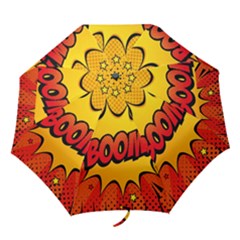 Explosion Boom Pop Art Style Folding Umbrellas by Wegoenart