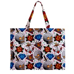 Full Color Flash Tattoo Patterns Zipper Mini Tote Bag by Wegoenart