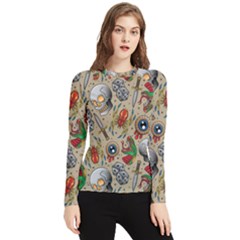 Tattoo Pattern Women s Long Sleeve Rash Guard by Wegoenart