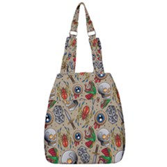Tattoo Pattern Center Zip Backpack by Wegoenart