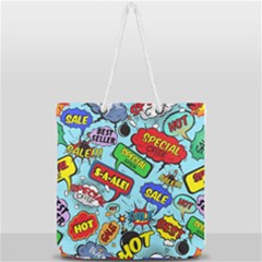 Comic Bubbles Seamless Pattern Full Print Rope Handle Tote (large) by Wegoenart