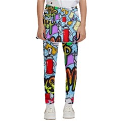 Graffiti Characters Seamless Patterns Kids  Skirted Pants by Wegoenart