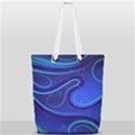Wavy Abstract Blue Full Print Rope Handle Tote (Small) View1
