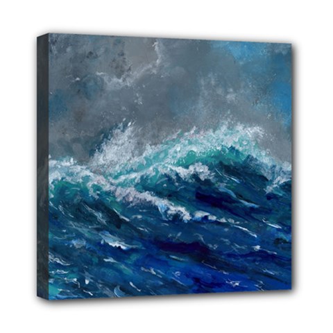 Waves Sea Sky Wave Mini Canvas 8  X 8  (stretched) by Ravend