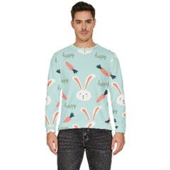 Bunny Carrot Pattern Background Men s Fleece Sweatshirt by Wegoenart