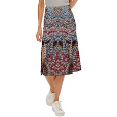 Stitched Swirls Midi Panel Skirt by kaleidomarblingart