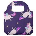 Fantasy Fat Unicorn Horse-pattern Fabric Design Premium Foldable Grocery Recycle Bag View1