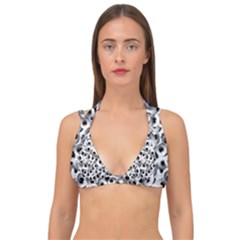 Eyes Drawing Motif Random Pattern Double Strap Halter Bikini Top by dflcprintsclothing