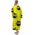 Cats Heads Pattern Design Maxi Velour Kimono View2