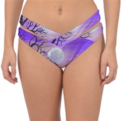 Abstract Nature Landscape Illustration Sky Clouds Double Strap Halter Bikini Bottom by Wegoenart
