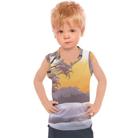 Illustration Background Landscape Kids  Sport Tank Top by Wegoenart