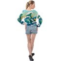 Dolphin Seagull Sea Ocean Wave Banded Bottom Chiffon Top View2