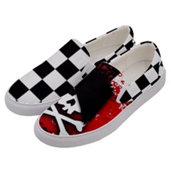 Emo Skull Checkers Men s Canvas Slip Ons by GothicPunkNZ