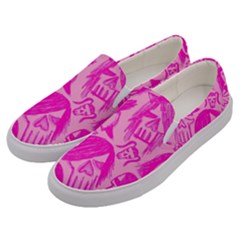 Pink Skull Sketches Men s Canvas Slip Ons by GothicPunkNZ