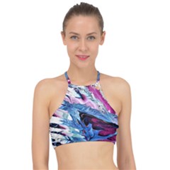 Feathers Racer Front Bikini Top by kaleidomarblingart