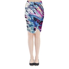 Feathers Midi Wrap Pencil Skirt by kaleidomarblingart