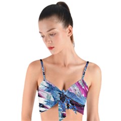Feathers Woven Tie Front Bralet by kaleidomarblingart