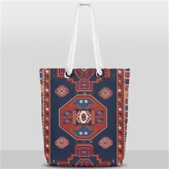 Armenian Old Carpet  Full Print Rope Handle Tote (small) by Gohar