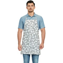 Bacterias Drawing Black And White Pattern Kitchen Apron by dflcprintsclothing