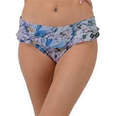 Map Zermatt The Alps Matterhorn Switzerland Mountain Nature Frill Bikini Bottom by Wegoenart