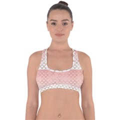 Mermaid Ombre Scales  Cross Back Hipster Bikini Top  by ConteMonfrey