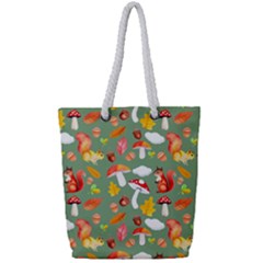 Autumn Seamless Background Leaves Wallpaper Texture Full Print Rope Handle Tote (small) by Wegoenart