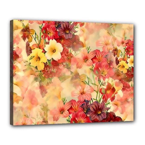 Seamless Pattern Textile Surface Luxury Vintage Canvas 20  X 16  (stretched) by Wegoenart