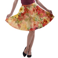 Seamless Pattern Textile Surface Luxury Vintage A-line Skater Skirt by Wegoenart