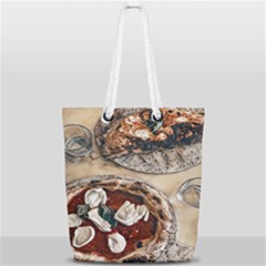 Pizza And Calzone Full Print Rope Handle Tote (small) by ConteMonfrey