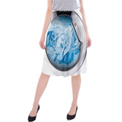 Silver Framed Washing Machine Animated Midi Beach Skirt by Jancukart