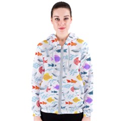 Animal Fish Bird Animals Ocean Pattern Women s Zipper Hoodie by Jancukart