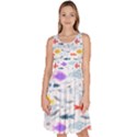 Animal Fish Bird Animals Ocean Pattern Knee Length Skater Dress With Pockets View1